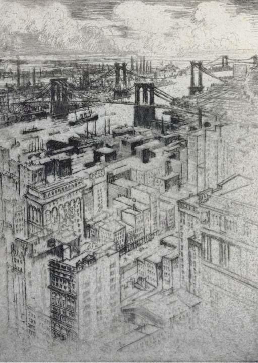 Joseph Pennell - The Bridges, New York