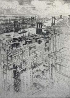 Joseph Pennell - The Bridges, New York