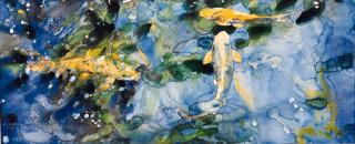 Joseph Raffael - Three Fish, Blue Water