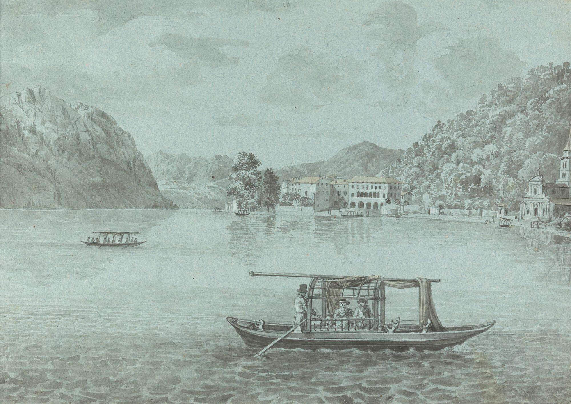 Joseph Rebell - Am Comersee (Vorder- und Rückseite)