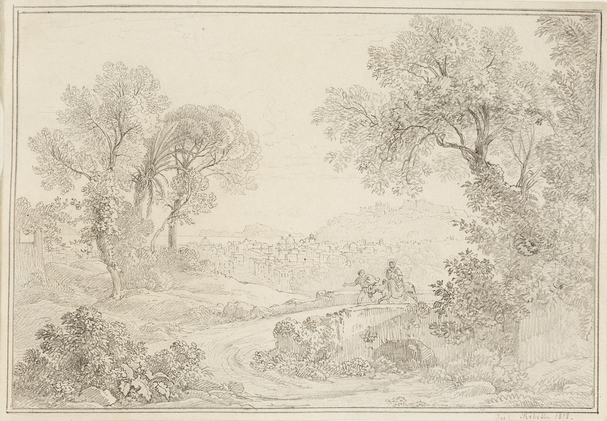 Joseph Rebell - Entwurf zum Gemälde „Ansicht von der Stadt Neapel“.