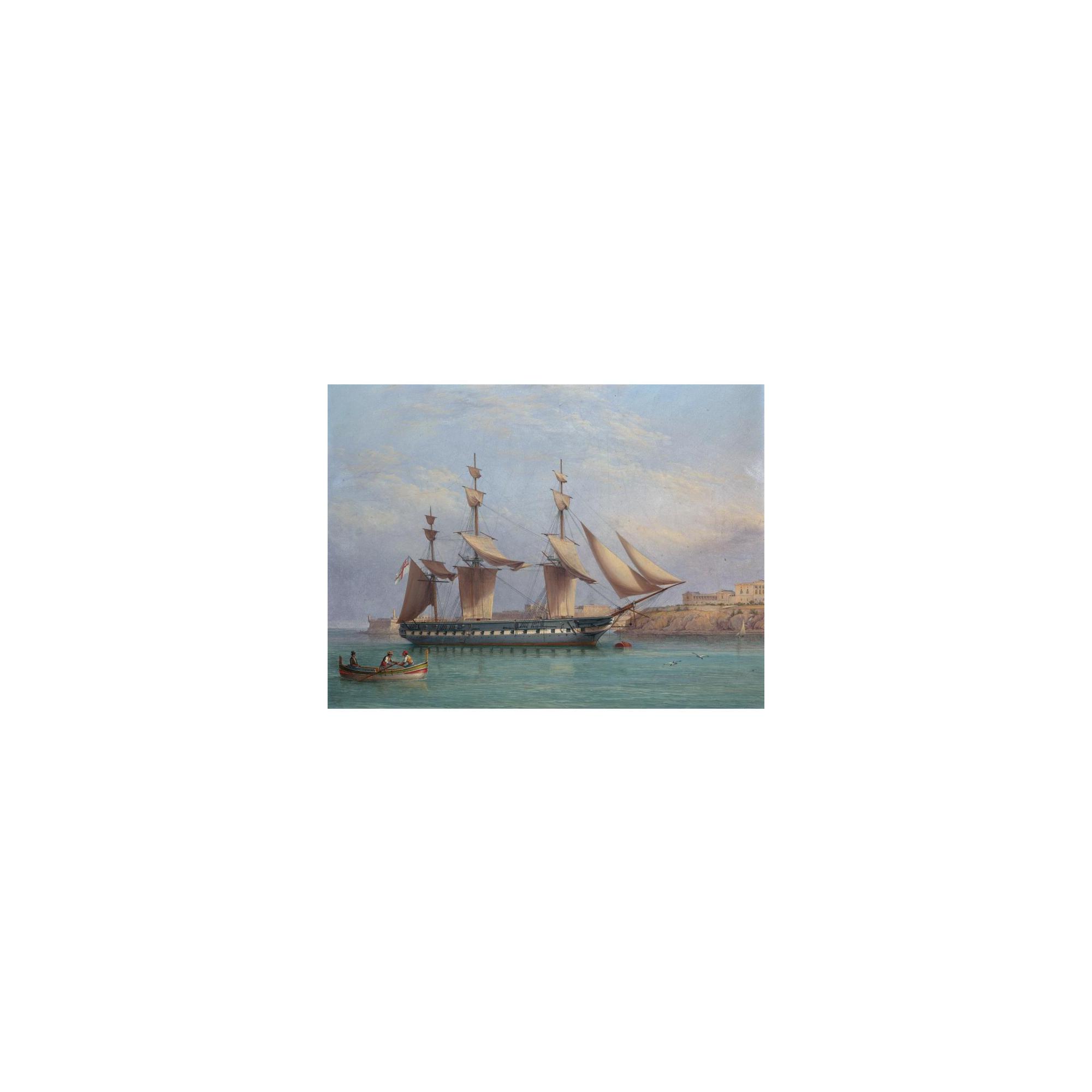 Joseph Schranz - H.M.S. Arethusa Entering Valetta Harbour