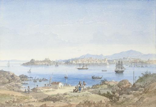 Joseph Schranz - View Of Corfu From The Island Of Vido