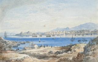 Joseph Schranz - View Of The Fleet At Anchor Off Corfu, Taken From The Island Of Vido