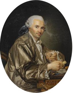 Joseph-Siffred Duplessis - Portrait Of A Gentleman Shell Collector