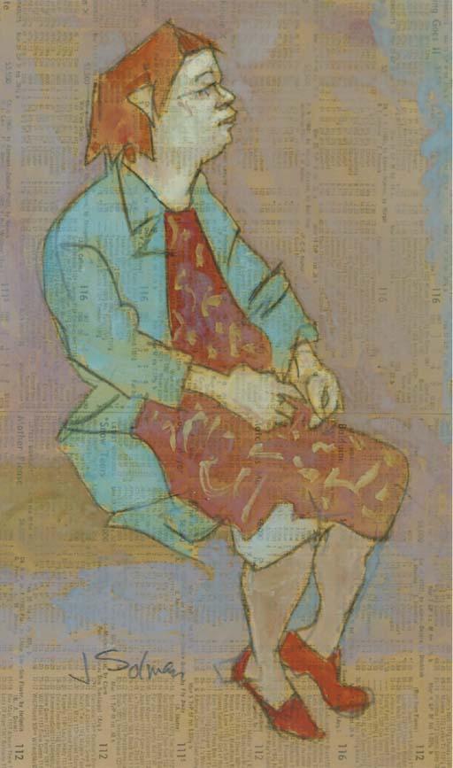 Joseph Solman - Sitting Woman, Subway Series