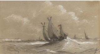 Joseph Stannard - A Fishing Lugger Off Yarmouth