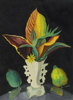 Joseph Stella - Croton Leaves In A Vase