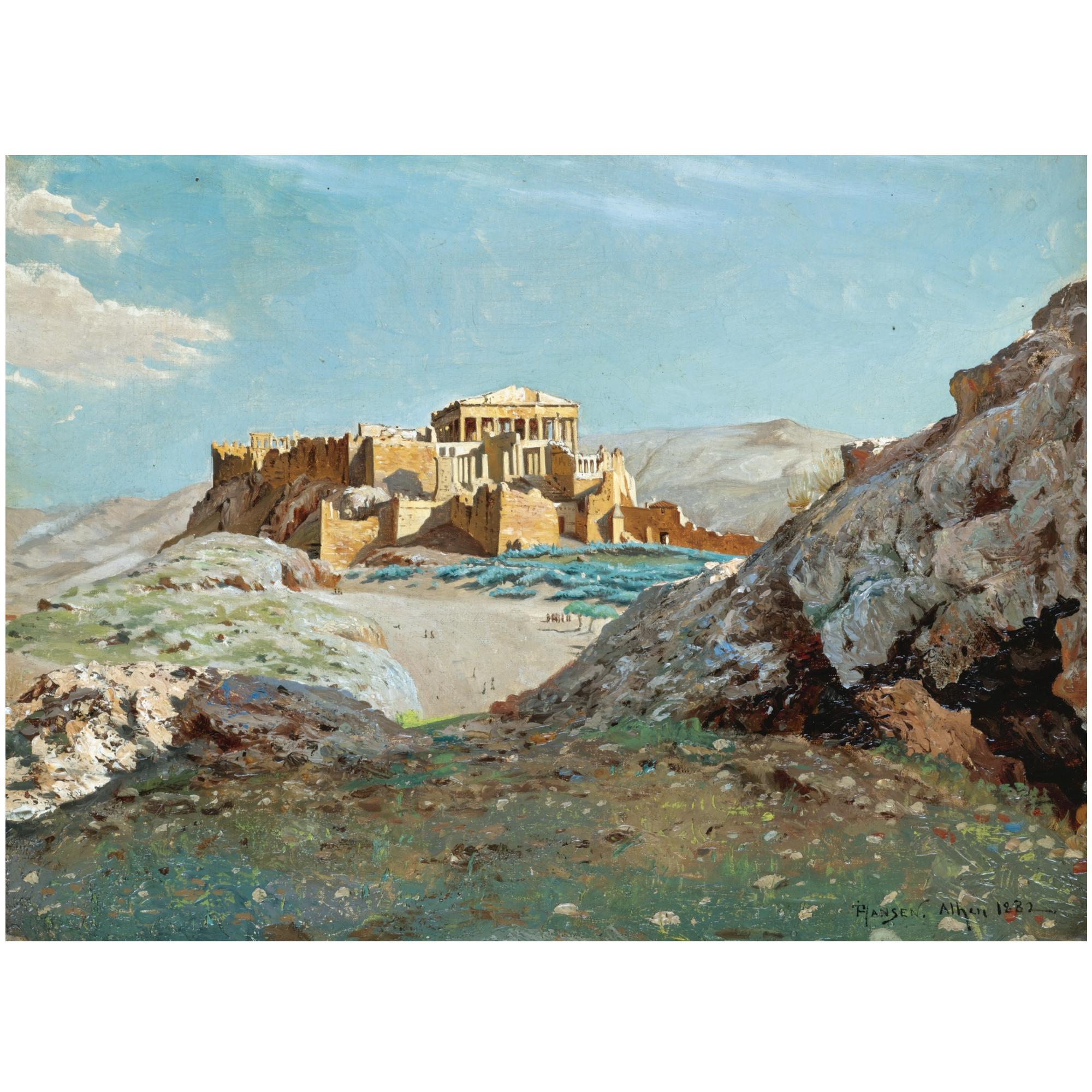 Joseph Theodor Hansen - Danish A View Of The Acropolis
