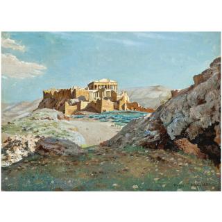 Joseph Theodor Hansen - Danish A View Of The Acropolis