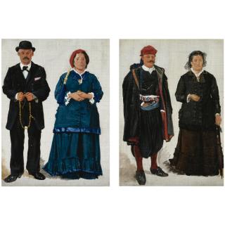 Joseph Theodor Hansen - Danish Greek Figure Studies; A Pair