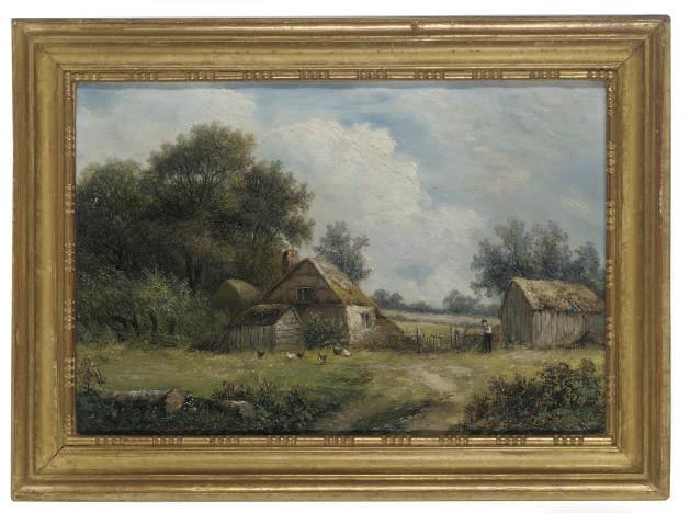 Joseph Thors - A figure and chickens in the garden; and Boating on the river