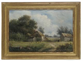 Joseph Thors - A figure and chickens in the garden; and Boating on the river