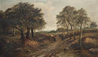 Joseph Thors - Figures On A Track, Near Nottingham
