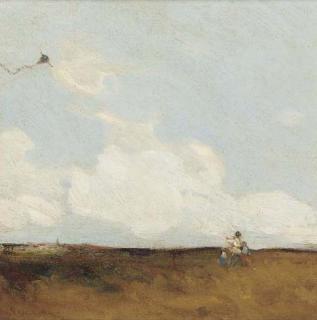 Joseph Vickers De Ville, R.B.S.A. - The kite flyers