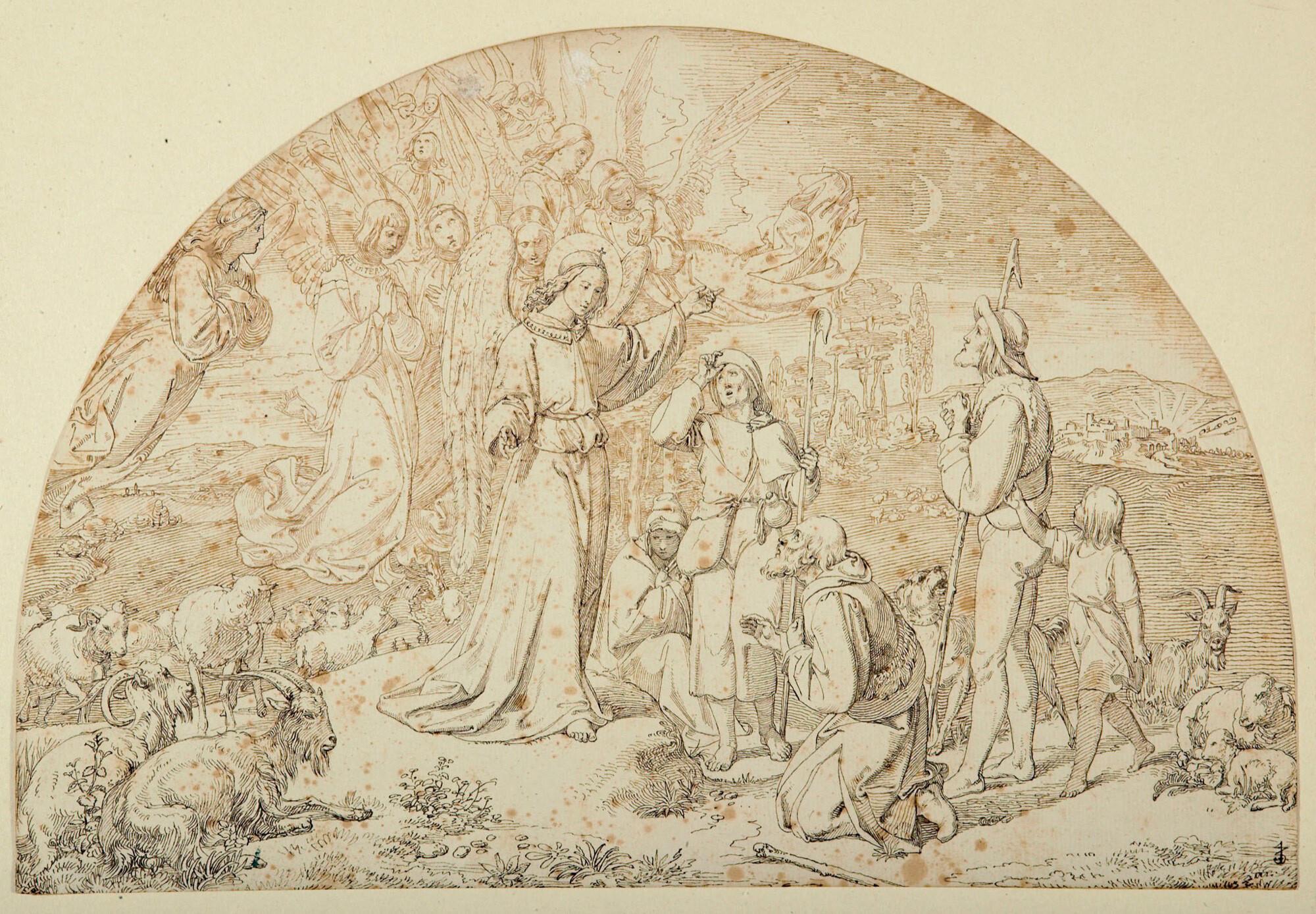 Joseph von Führich - Die Verkündigung auf dem Hirtenfeld.