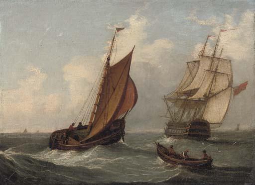Joseph Walter of Bristol - Barge Studies:  One Inshore; And The Other Out At Sea (Illustrated)