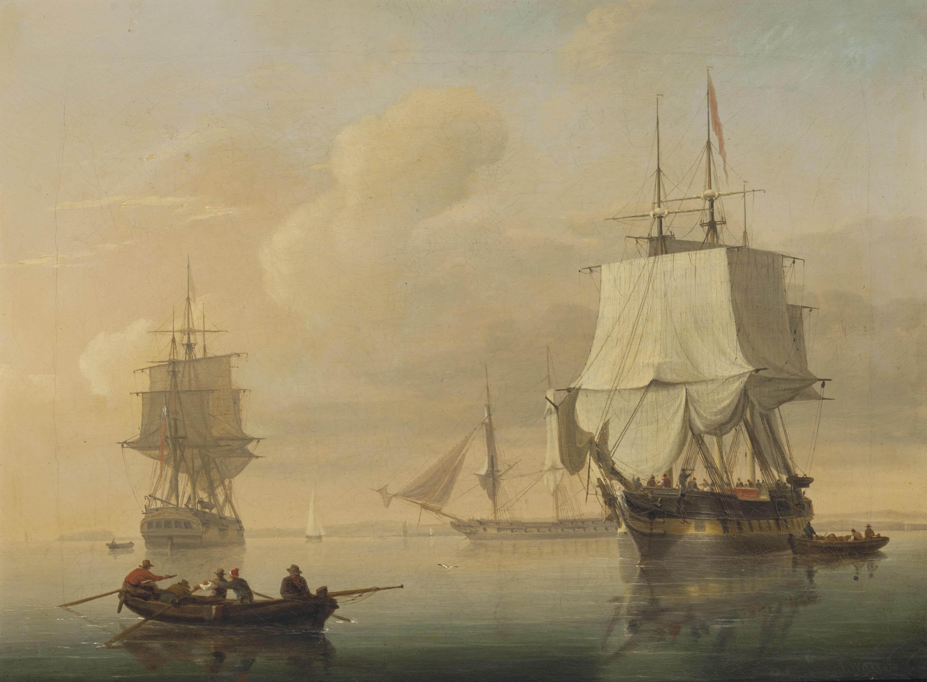 Joseph Walter - Merchantmen drifting in light airs off Avonmouth, Bristol