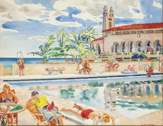 Joseph Webster Golinkin - Pool At Bath And Tennis Club