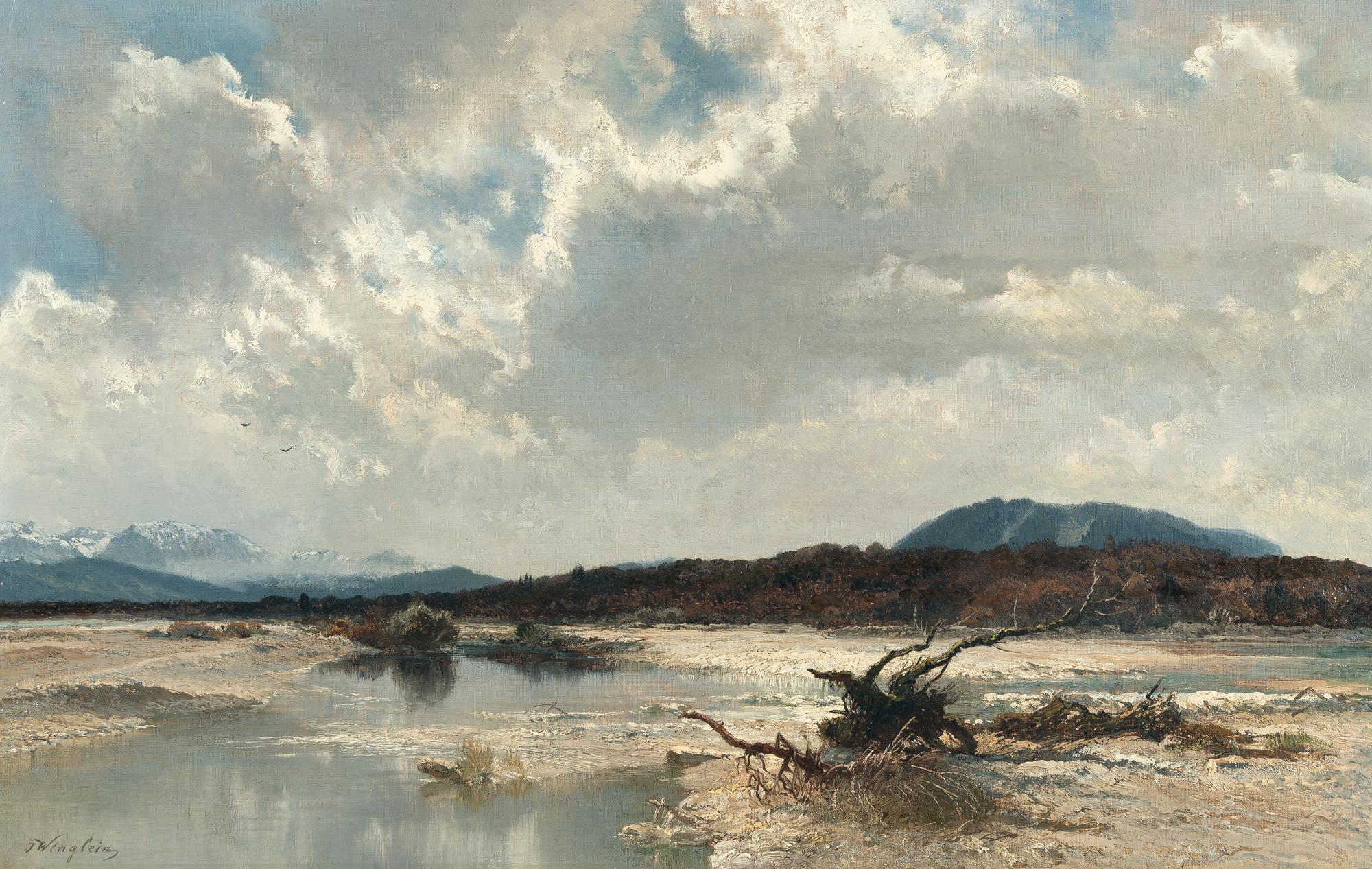 Joseph Wenglein - Gewitterstimmung an der Oberen Isar
