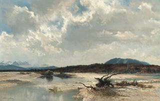 Joseph Wenglein - Gewitterstimmung an der Oberen Isar