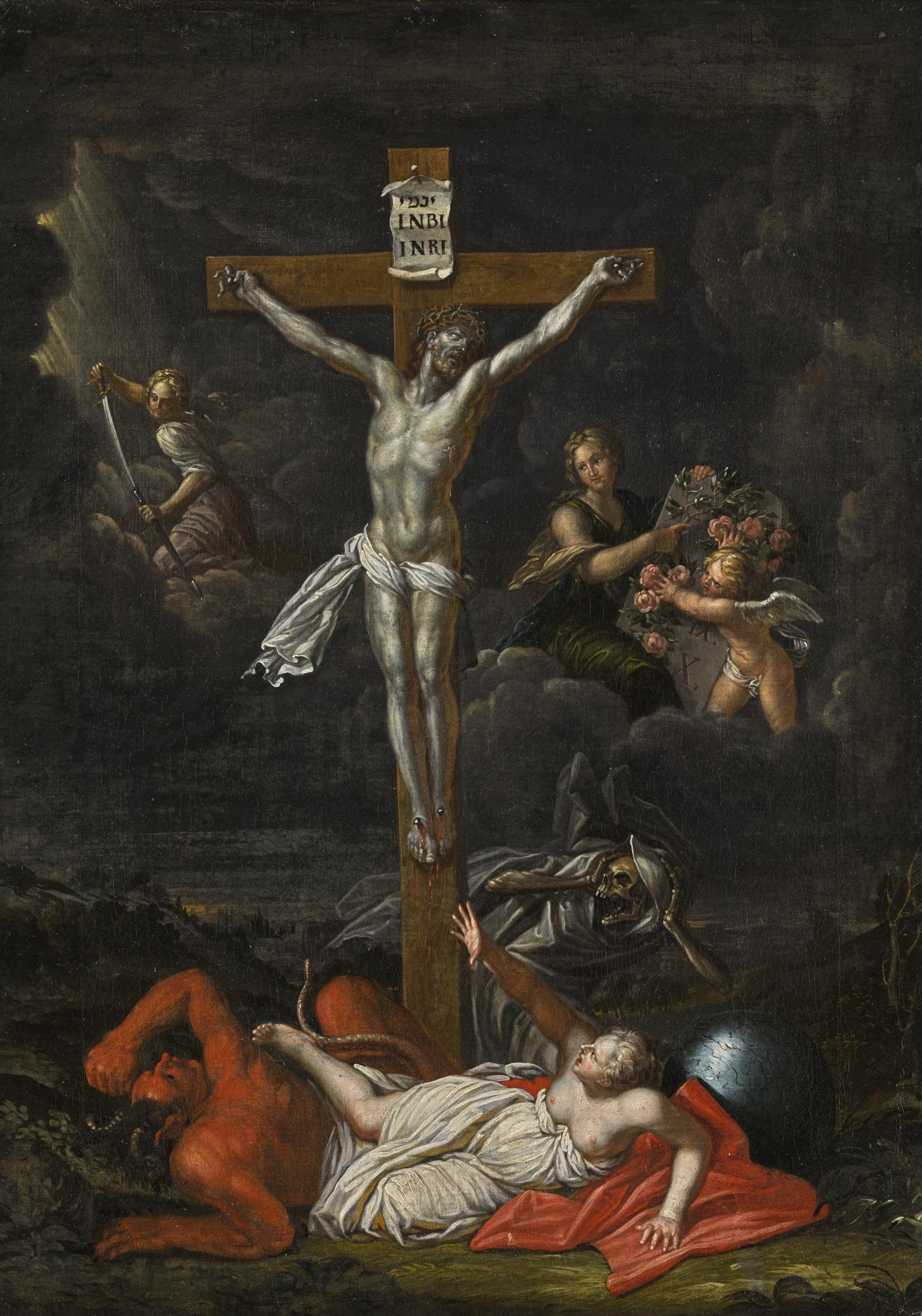 Joseph Werner The Younger - Crucifixion With Allegories Of Death, Vice And Fortitude