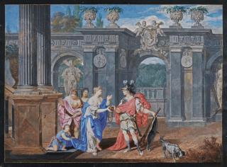 Joseph Werner - Ariadne Giving Theseus A Ball Of Thread