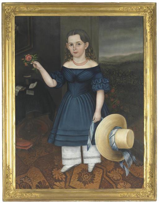 Joseph Whiting Stock - Portrait of Martha Otis Bullock (Girl in a Blue Dress)
