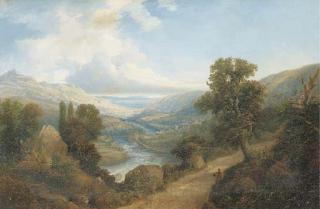 Joseph William Allen - View of Dunkeld, on the River Tay, Perthshire