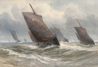 Joseph William Carey - The Kirkcaldy Fishing Fleet Heading Out To The Fishing Grounds