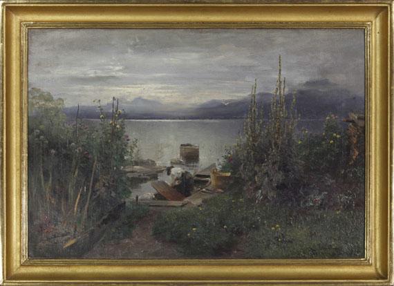 Joseph Wopfner - Blumengarten und Fischer auf der Fraueninsel