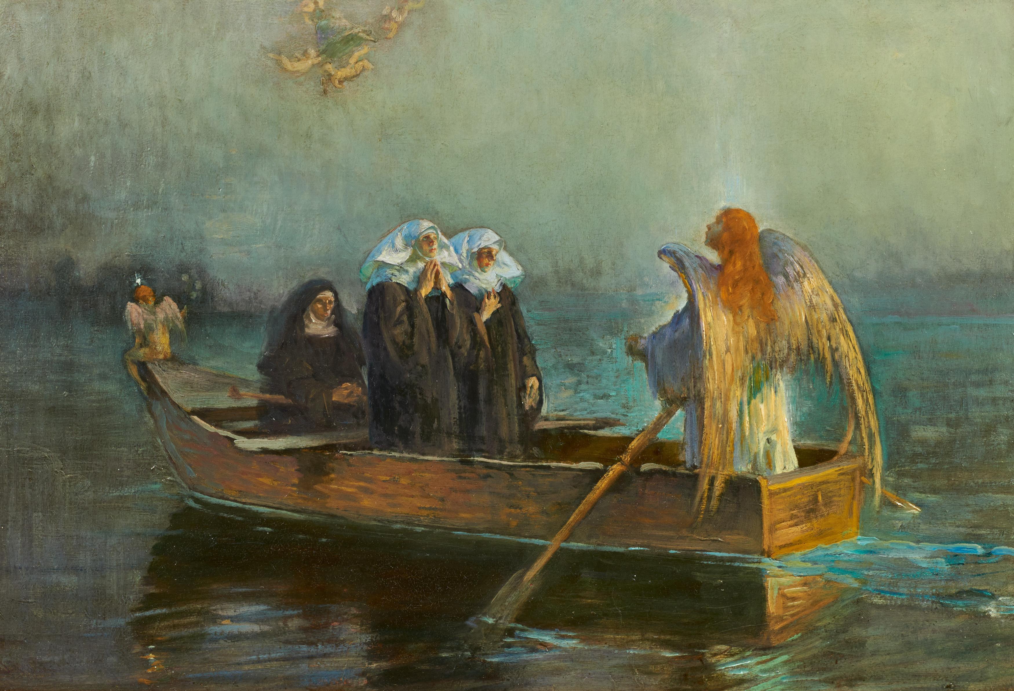 Joseph Wopfner - Engelerscheinung bei der Überfahrt nach Frauenchiemsee.