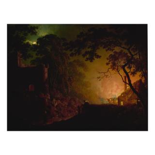 Joseph Wright Of Derby, A.R.A. - A cottage on fire at night