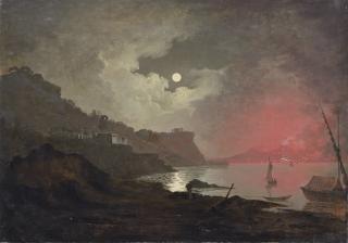 Joseph Wright of Derby, A.R.A. - A View of Vesuvius From Posillipo, Naples