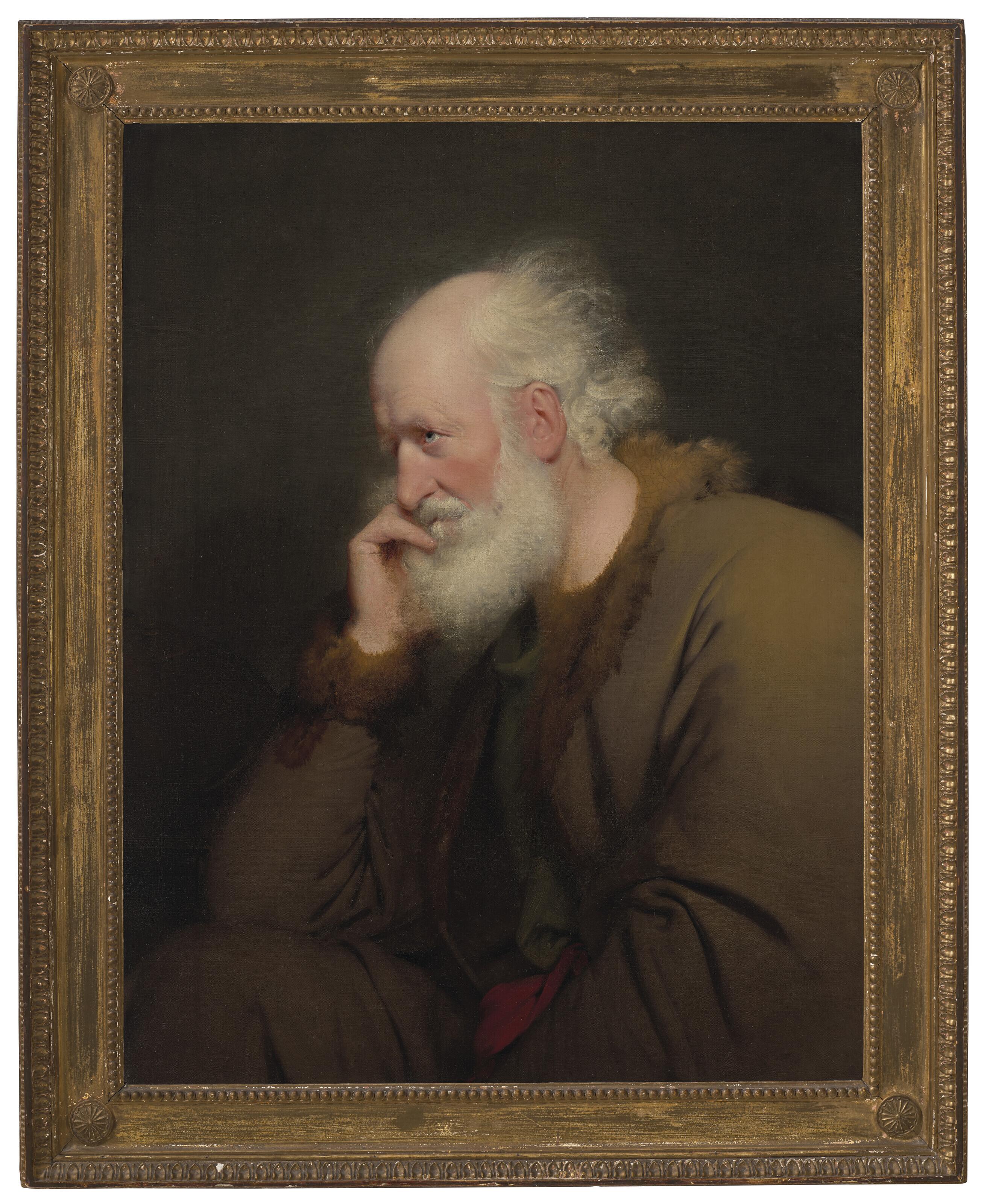 Joseph Wright Of Derby, A.R.A - An old man, half-length, in a fur-lined coat