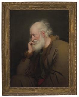Joseph Wright Of Derby, A.R.A - An old man, half-length, in a fur-lined coat