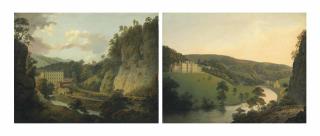 Joseph Wright Of Derby, A.R.A. - Arkwright\'S Cotton Mill, Cromford; And Willersley Castle, Cromford