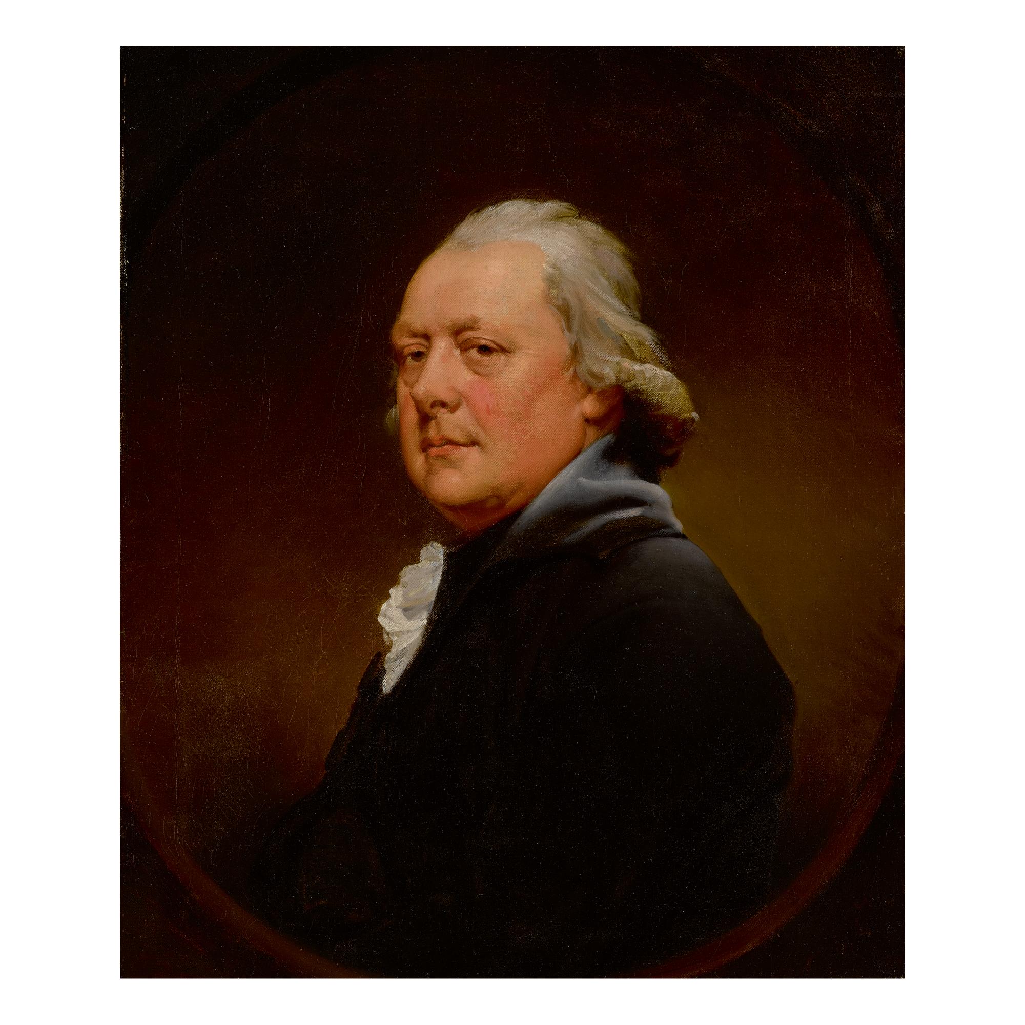 Joseph Wright Of Derby, A.R.A. - Portrait Of Reverend Christopher Alderson, Bust-Length, Looking Over His Shoulder, In A Painted Oval