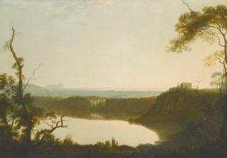 Joseph Wright Of Derby, A.R.A. - View Of Lake Nemi, With Mount Circeo Beyond, Italy