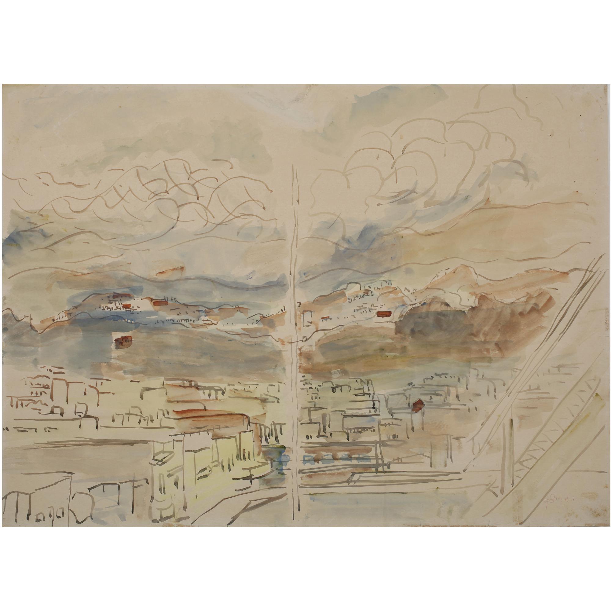 Joseph Zaritsky - Tel Aviv, Pole On Rooftop