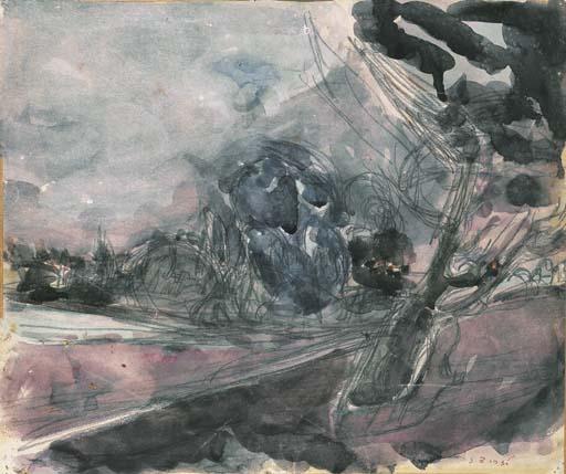 Joseph Zaritsky - Tel Aviv (recto); Still Life by an open Window (verso)