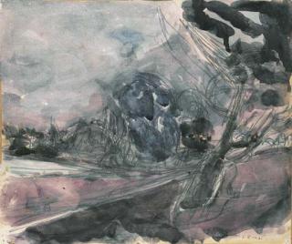 Joseph Zaritsky - Tel Aviv (recto); Still Life by an open Window (verso)