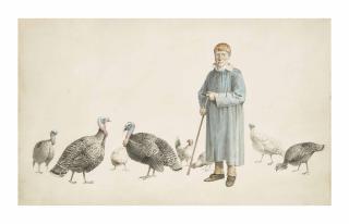 Josephus Augustus Knip - A boy with turkeys