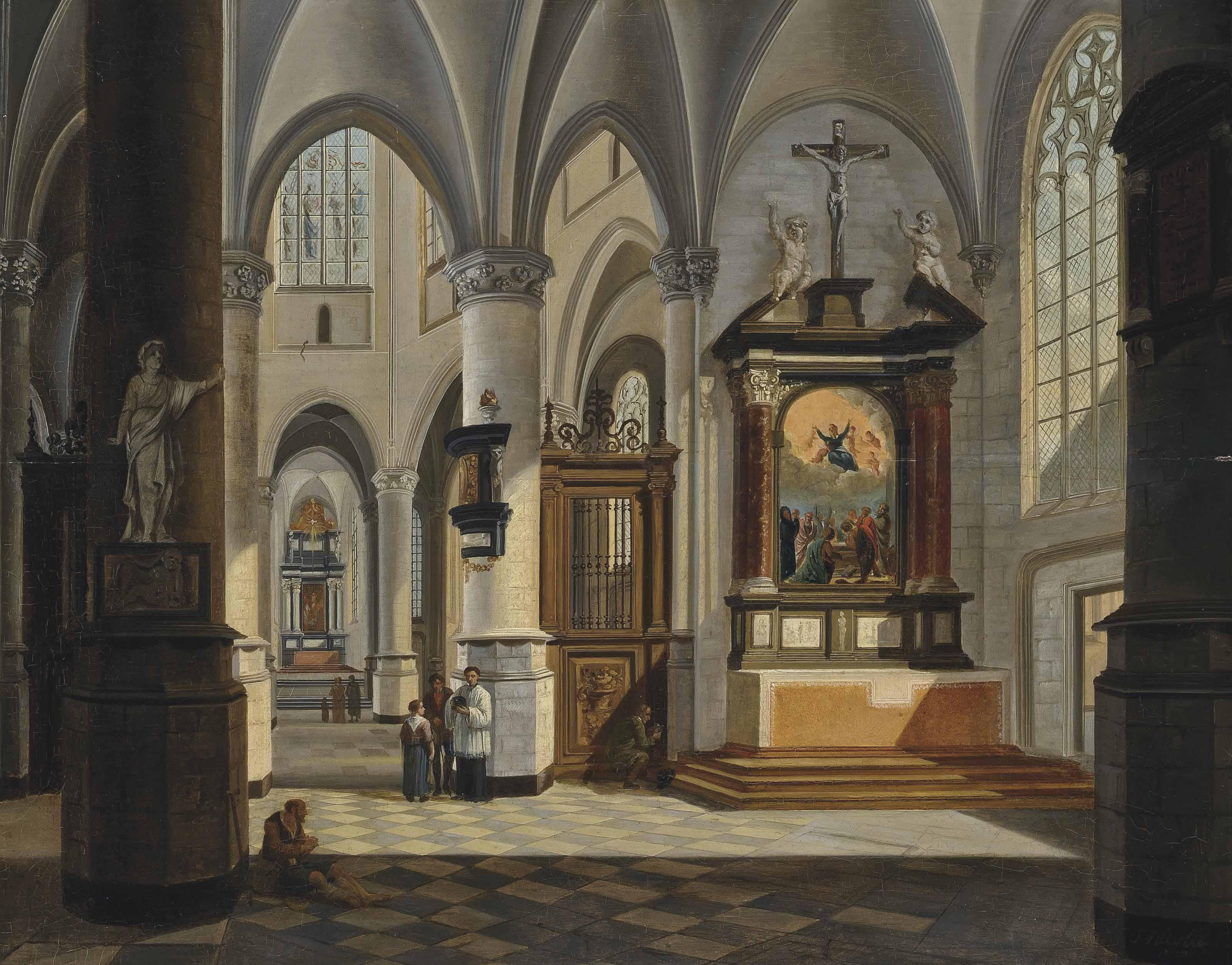 Josephus Christianus Nicolie - A Church Interior