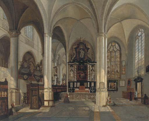 Josephus Christianus Nicolié - The Interior Of Saint Jacobs Church, Antwerp