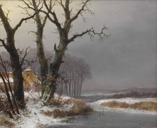 Josephus Gerardus Hans - A serene winter landscape