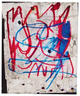 Josh Smith - Untitled (Red White Blue Collage)