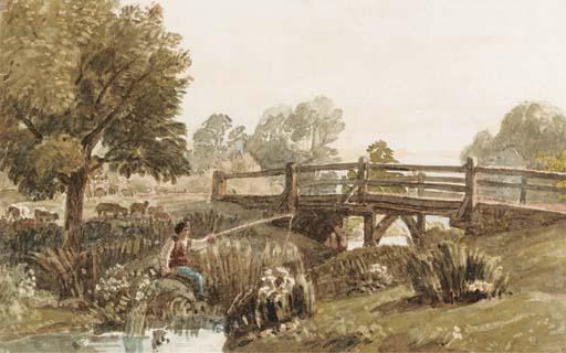 Joshua Cristall, P.O.W.S. - A bridge near Harrow