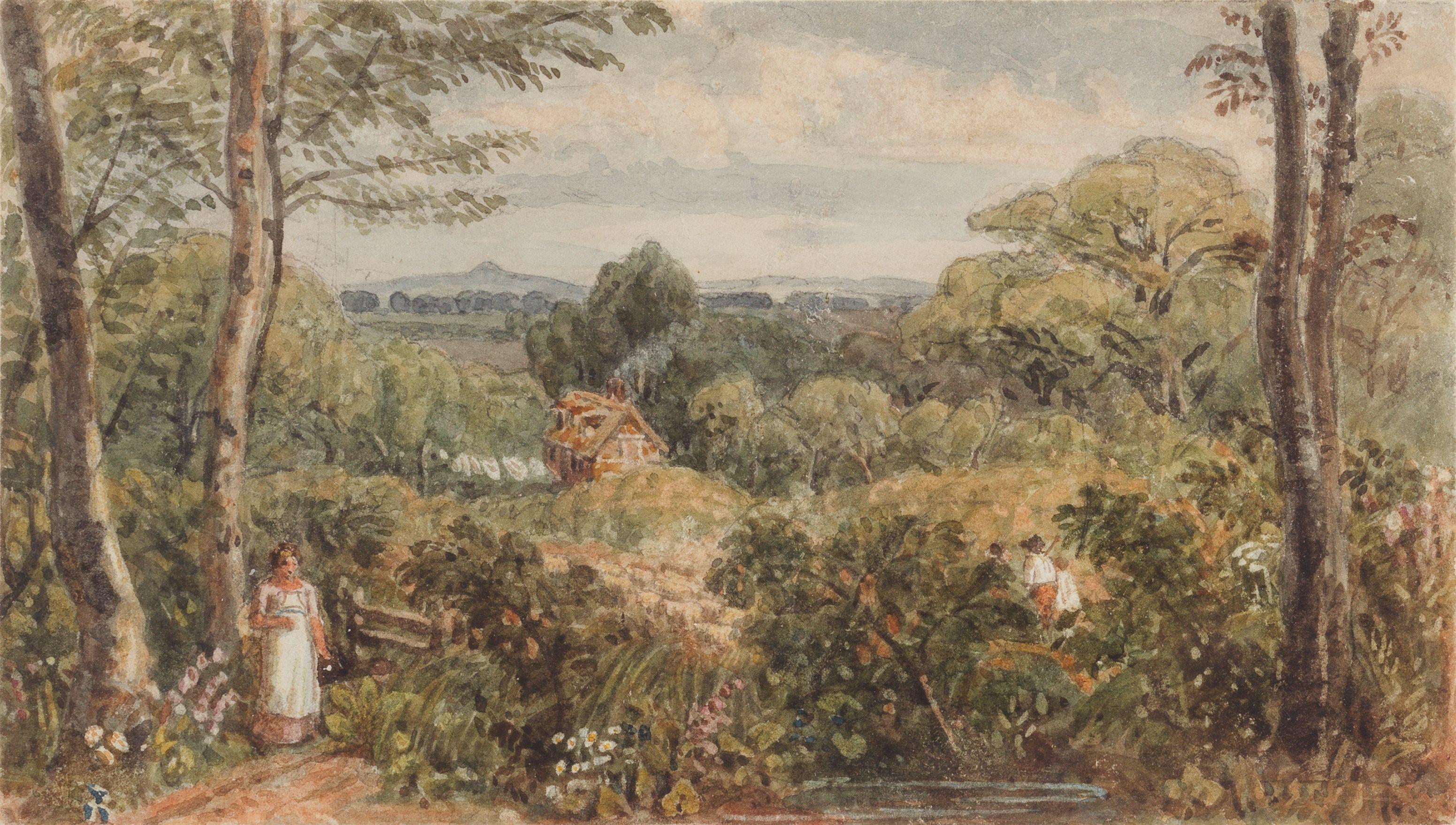 Joshua Cristall - Cottage in a landscape