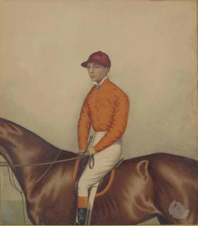 Joshua Dighton - N. Robinson on horseback; and The jockey Finlay on a bay racehorse